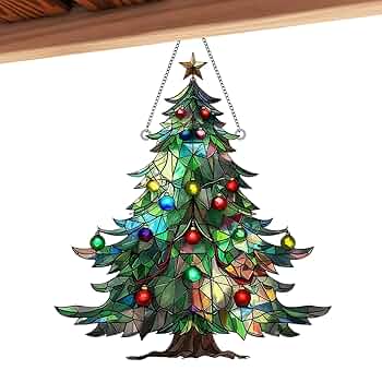 ステンドグラス風クリスマス置物 クリスマス置物 プレゼント ステンドグラス雑貨 2個セット